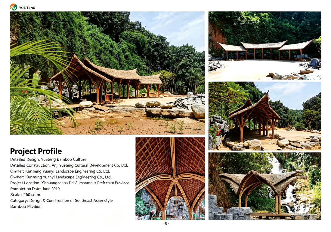 Southeast Asian Style Bamboo Pavilion in Xishuangbanna’s Tropical Rainforest