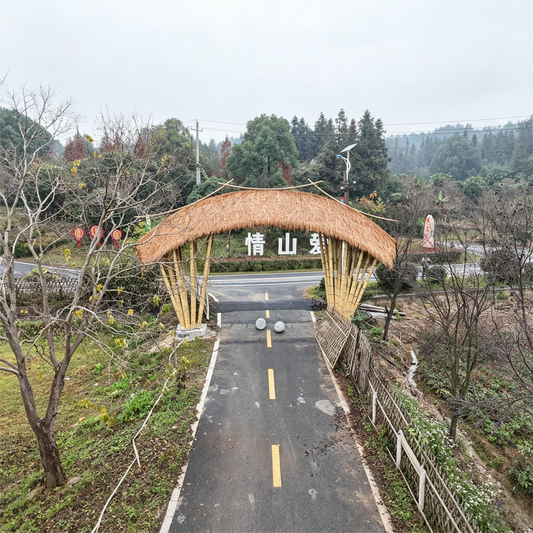 3 Imitation Bamboo Gateways for Xiabao Village Flower Sea, Jiangxi