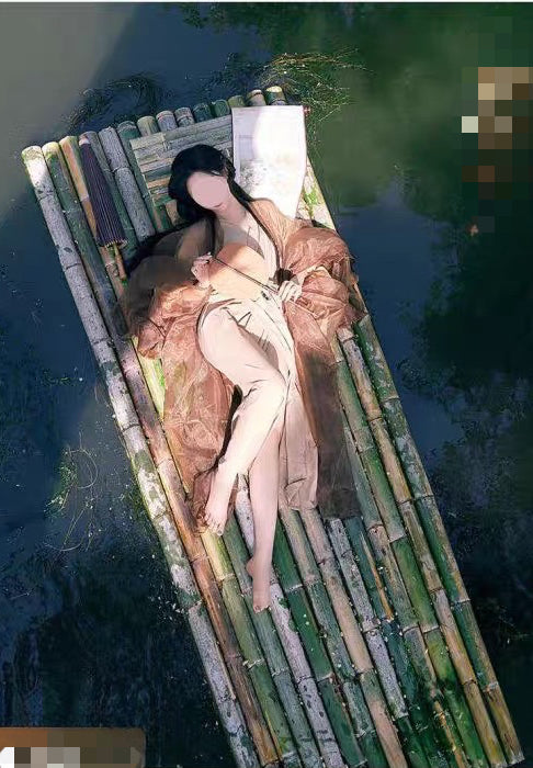 Go to the green-skinned bamboo raft, double-layer reinforcement of stainless steel bolts, scenic spot sightseeing and drifting bamboo row source factory customization