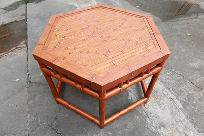 Aluminum Imitation Bamboo Hexagonal Dining Table Set