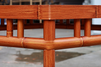 Aluminum Imitation Bamboo Hexagonal Dining Table Set
