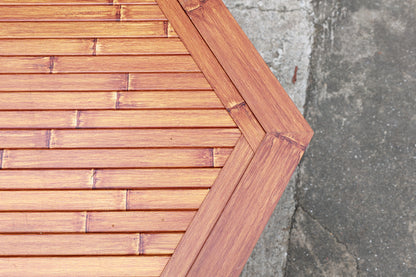 Aluminum Imitation Bamboo Hexagonal Dining Table Set