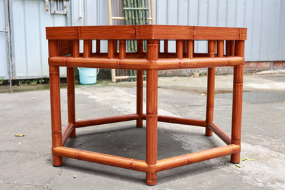 Aluminum Imitation Bamboo Hexagonal Dining Table Set