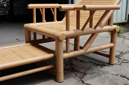 Aluminum Imitation Bamboo Recliner with Footrest