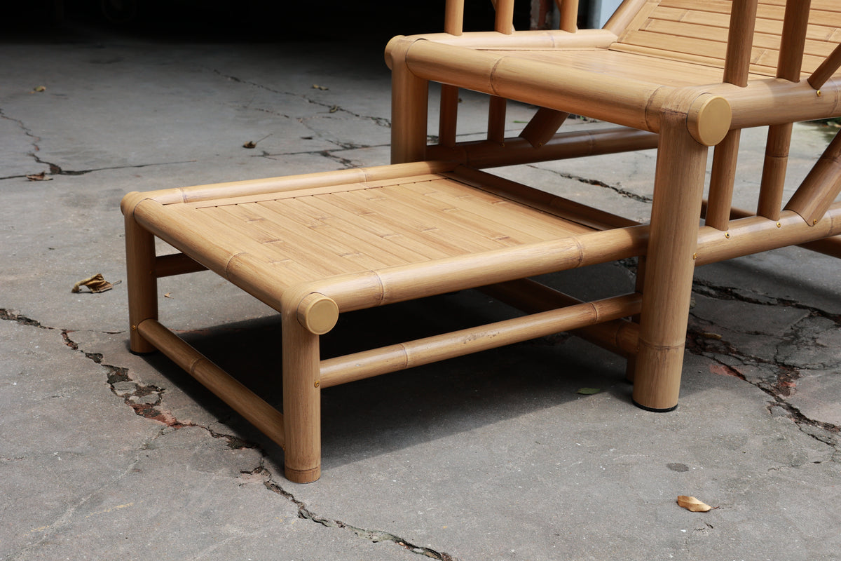 Aluminum Imitation Bamboo Recliner with Footrest