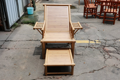 Aluminum Imitation Bamboo Recliner with Footrest
