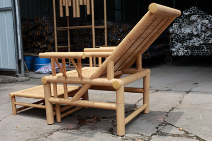 Aluminum Imitation Bamboo Recliner with Footrest