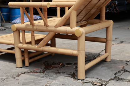 Aluminum Imitation Bamboo Recliner with Footrest
