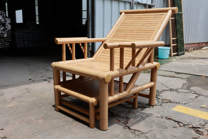 Aluminum Imitation Bamboo Recliner with Footrest