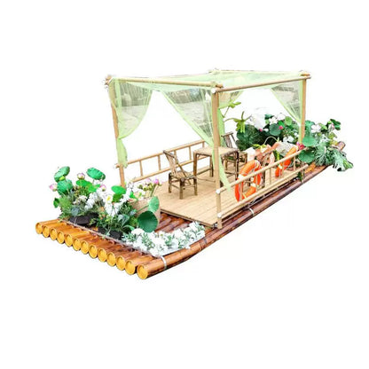 Bamboo raft Bamboo boat Internet celebrity gauze water dining photo clock in stage props Drifting fishing Plastic tube boat