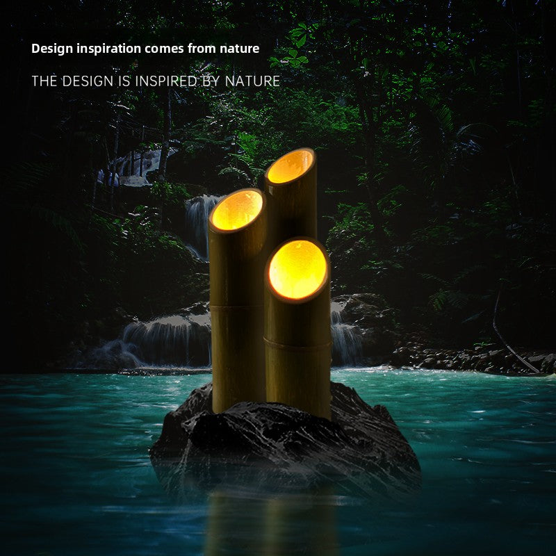 Luminous Bamboo Light Solar Outdoor Waterproof Garden Landscape Hollow Carving Modeling Decorative Lawn Bamboo Tube Light