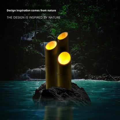 Luminous Bamboo Light Solar Outdoor Waterproof Garden Landscape Hollow Carving Modeling Decorative Lawn Bamboo Tube Light