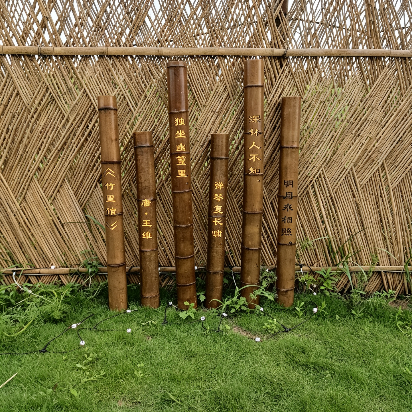 Carbonized Bamboo Carved Light-竹里馆