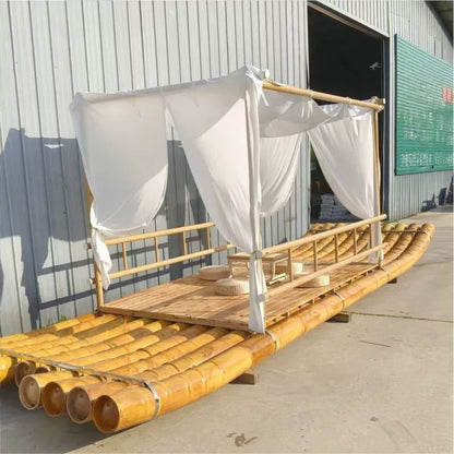 PVC bamboo raft bamboo row boat scenic spot water performance sightseeing tour dragon boat fishing rafting boat plastic pipe customization
