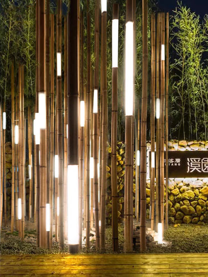 Lampe de jardin en bambou naturel
